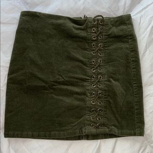 Army green skirt